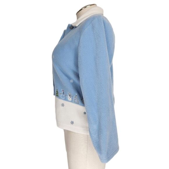 C.B. Casual Christmas snowman button up fleece Size medium - Picture 2 of 6